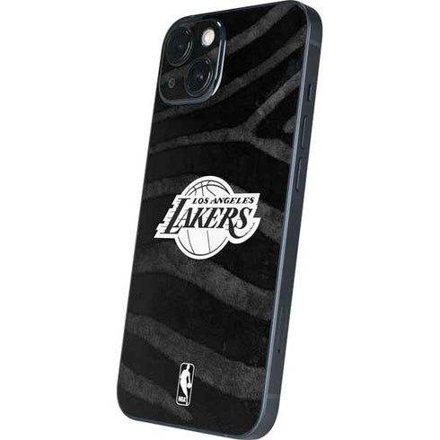 NBA Los Angeles Lakers Black Animal Print iPhone 15 Skin