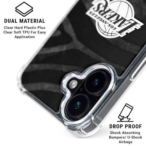 NBA Los Angeles Lakers Black Animal Print iPhone 16 MagSafe Case