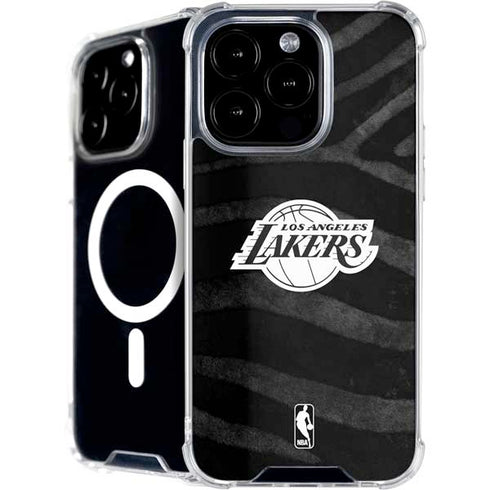 NBA Los Angeles Lakers Black Animal Print iPhone 16 Pro Max MagSafe Case