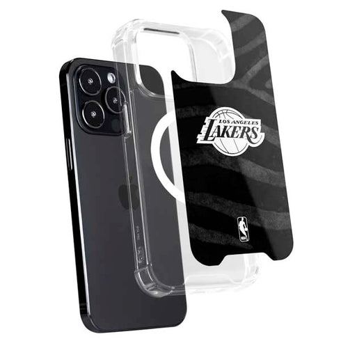 NBA Los Angeles Lakers Black Animal Print iPhone 16 Pro Max MagSafe Case