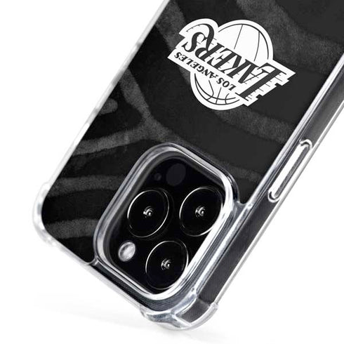 NBA Los Angeles Lakers Black Animal Print iPhone 16 Pro Max MagSafe Case