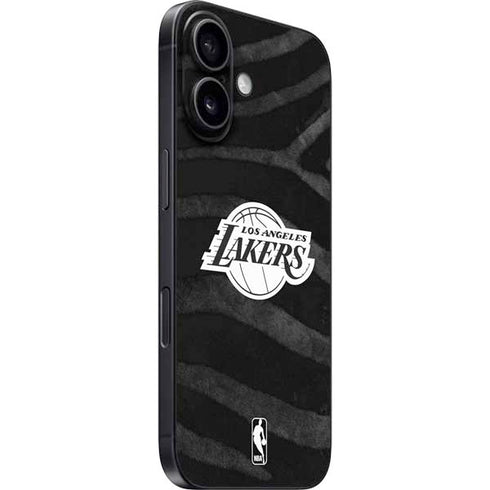 NBA Los Angeles Lakers Black Animal Print iPhone 16 Skin