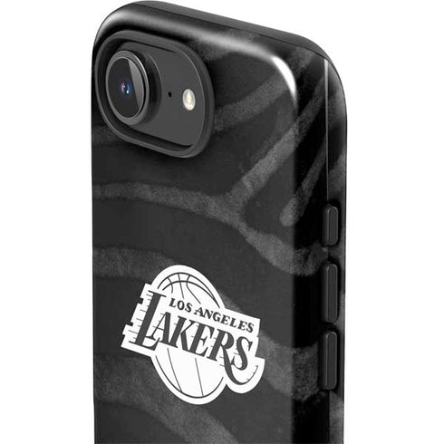 NBA Los Angeles Lakers Black Animal Print iPhone 16e Impact Case