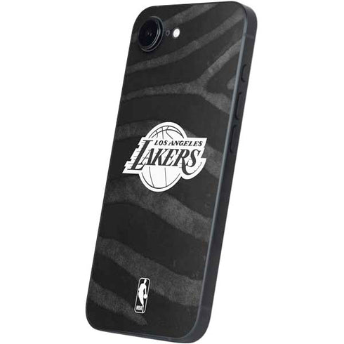 NBA Los Angeles Lakers Black Animal Print iPhone 16e Skin