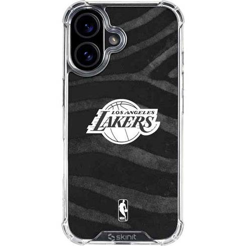 NBA Los Angeles Lakers Black Animal Print iPhone 17 Clear Case