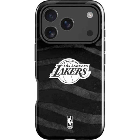 NBA Los Angeles Lakers Black Animal Print iPhone 18 Pro Impact Case