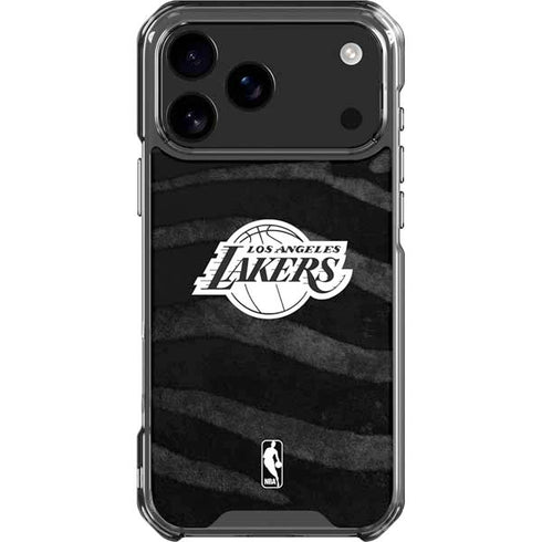 NBA Los Angeles Lakers Black Animal Print iPhone 18 Pro Max Clear Case