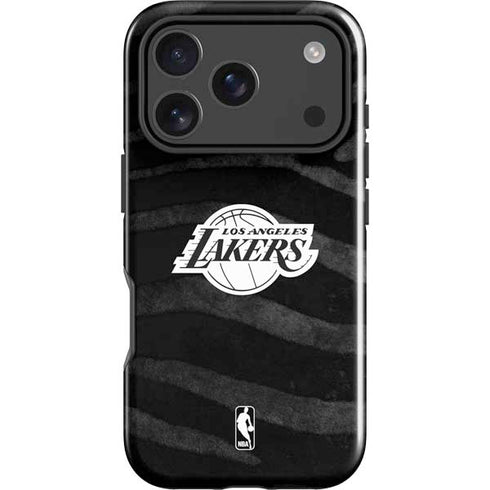 NBA Los Angeles Lakers Black Animal Print iPhone 18 Pro Max Impact Case