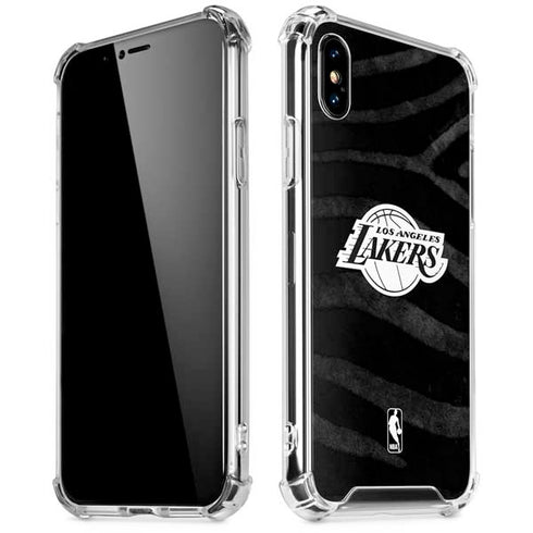 NBA Los Angeles Lakers Black Animal Print iPhone X/XS Clear Case