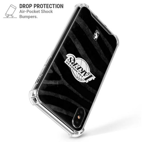 NBA Los Angeles Lakers Black Animal Print iPhone X/XS Clear Case