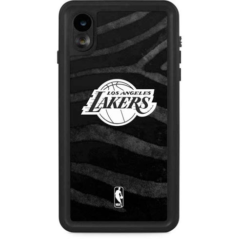 NBA Los Angeles Lakers Black Animal Print iPhone Cases