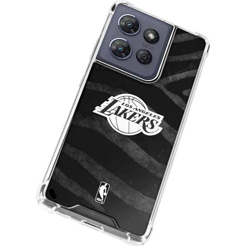 NBA Los Angeles Lakers Black Animal Print Moto G 5G (2025) Clear Case