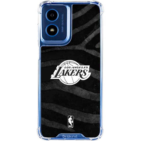 NBA Los Angeles Lakers Black Animal Print Moto G Play 4G (2024) Clear Case
