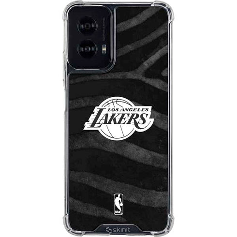 NBA Los Angeles Lakers Black Animal Print Moto G Power 5G (2024) Clear Case