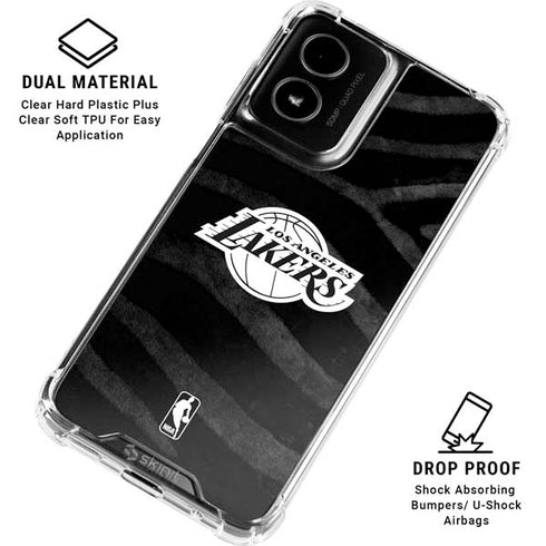 NBA Los Angeles Lakers Black Animal Print Moto G Power 5G (2024) Clear Case