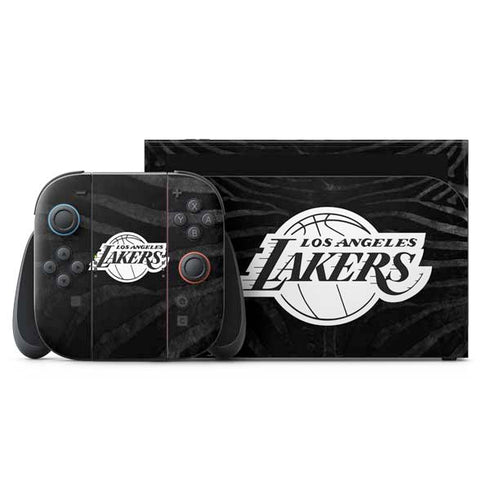 NBA Los Angeles Lakers Black Animal Print Nintendo Switch 2 (2025) with Joy-Con Skin