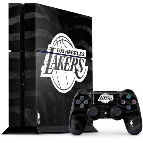 NBA Los Angeles Lakers Black Animal Print PS4 Console and Controller Bundle Skin