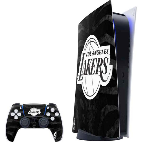 NBA Los Angeles Lakers Black Animal Print PlayStation PS5 Skins
