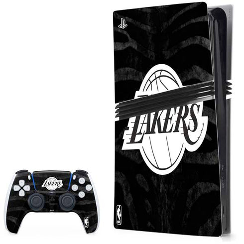 NBA Los Angeles Lakers Black Animal Print PlayStation PS5 Skins