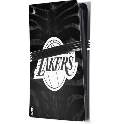 NBA Los Angeles Lakers Black Animal Print PS5 Pro Console Skin