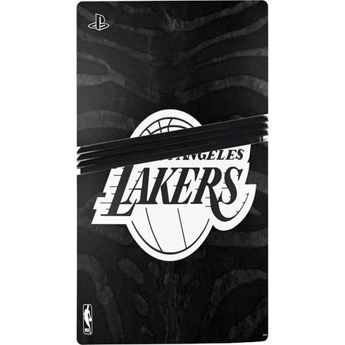 NBA Los Angeles Lakers Black Animal Print PS5 Pro Disk Console Skin