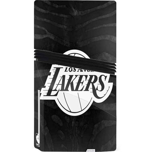 NBA Los Angeles Lakers Black Animal Print PS5 Pro Disk Console Skin