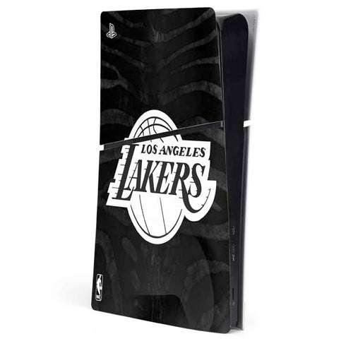 NBA Los Angeles Lakers Black Animal Print PS5 Slim Digital Edition Console Skin