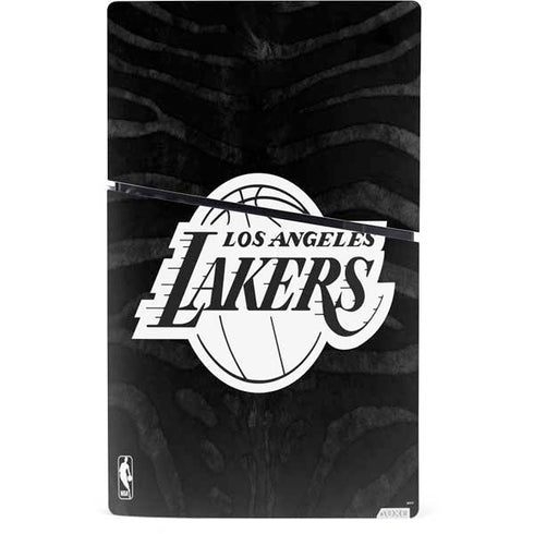 NBA Los Angeles Lakers Black Animal Print PS5 Slim Digital Edition Console Skin