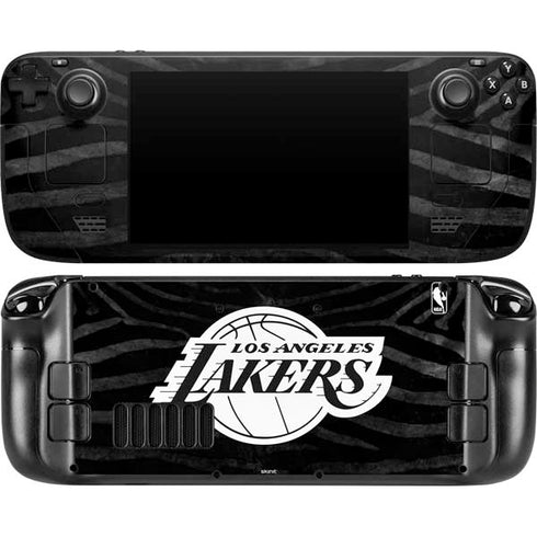 NBA Los Angeles Lakers Black Animal Print Steam Deck Handheld Gaming Computer OLED Skin