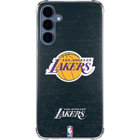NBA Los Angeles Lakers Black Primary Logo Galaxy A55 5G Clear Case