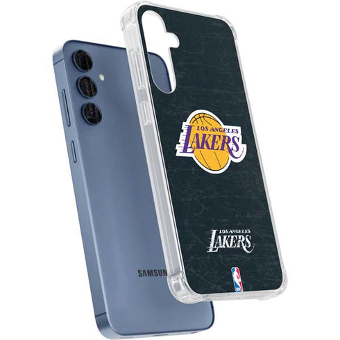 NBA Los Angeles Lakers Black Primary Logo Galaxy A55 5G Clear Case