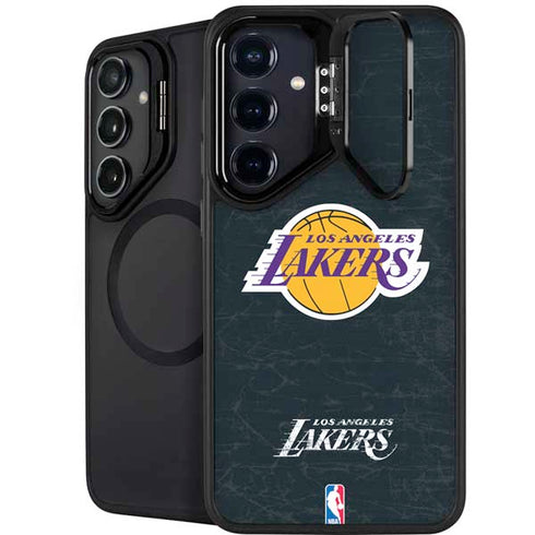 NBA Los Angeles Lakers Black Primary Logo Galaxy S25 Kickstand Case