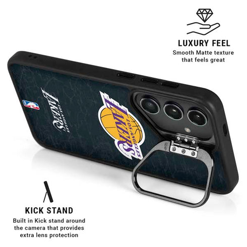 NBA Los Angeles Lakers Black Primary Logo Galaxy S25 Kickstand Case