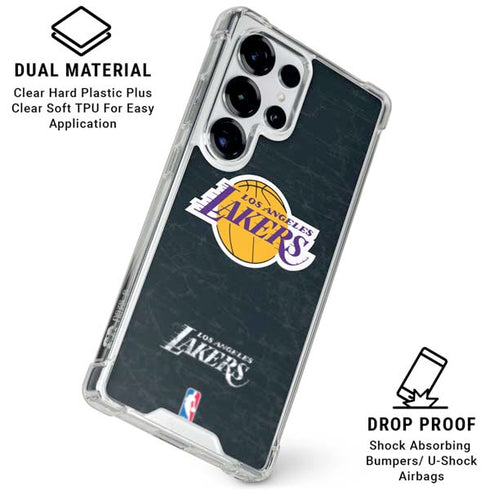 NBA Los Angeles Lakers Black Primary Logo Galaxy S26 Ultra Clear Case