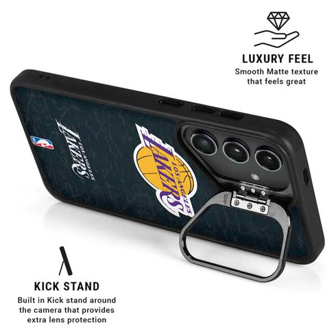 NBA Los Angeles Lakers Black Primary Logo Galaxy S26 Ultra Kickstand Case