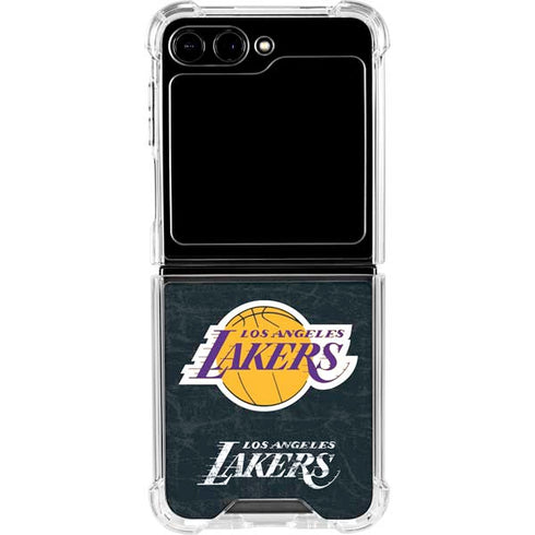 NBA Los Angeles Lakers Black Primary Logo Galaxy Z Flip6 Clear Case