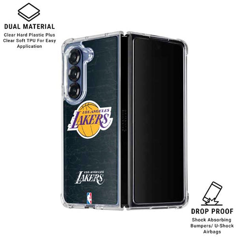 NBA Los Angeles Lakers Black Primary Logo Galaxy Z Fold6 Clear Case