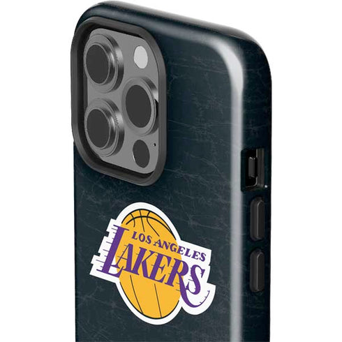 NBA Los Angeles Lakers Black Primary Logo iPhone 15 Pro Impact Case