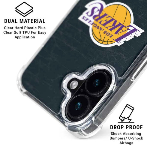 NBA Los Angeles Lakers Black Primary Logo iPhone 16 Clear Case