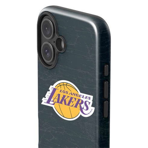 NBA Los Angeles Lakers Black Primary Logo iPhone 16 Impact Case