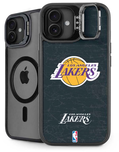 NBA Los Angeles Lakers Black Primary Logo iPhone 16 Kickstand Case