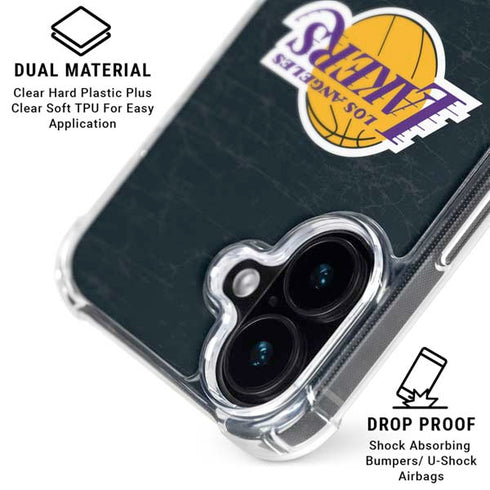 NBA Los Angeles Lakers Black Primary Logo iPhone 16 MagSafe Case
