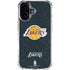 NBA Los Angeles Lakers Black Primary Logo iPhone 16 Plus Clear Case