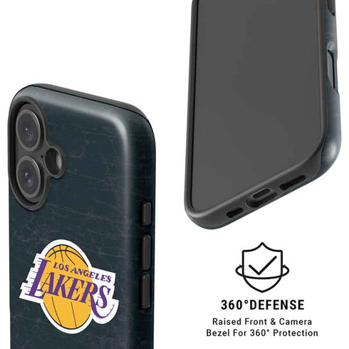 NBA Los Angeles Lakers Black Primary Logo iPhone 16 Plus Magsafe Impact Case