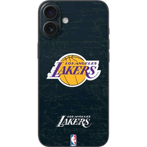 NBA Los Angeles Lakers Black Primary Logo iPhone 16 Plus Skin