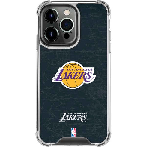NBA Los Angeles Lakers Black Primary Logo iPhone 16 Pro Clear Case