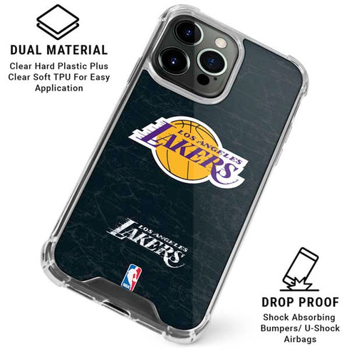 NBA Los Angeles Lakers Black Primary Logo iPhone 16 Pro Clear Case