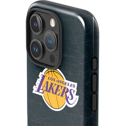 NBA Los Angeles Lakers Black Primary Logo iPhone 16 Pro Impact Case