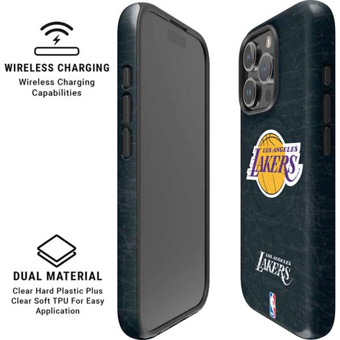 NBA Los Angeles Lakers Black Primary Logo iPhone 16 Pro Magsafe Impact Case