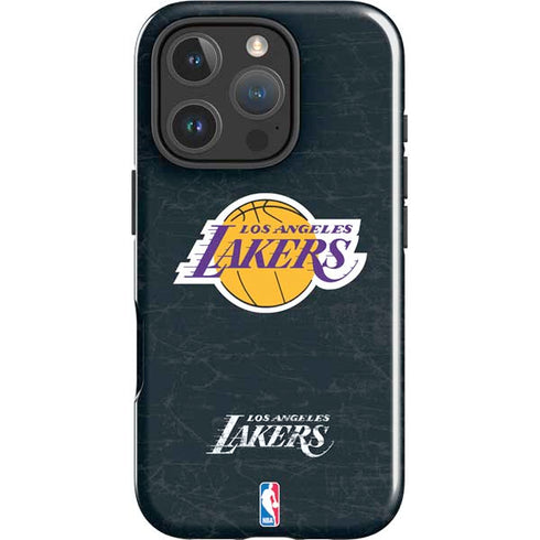 NBA Los Angeles Lakers Black Primary Logo iPhone 16 Pro Max Impact Case